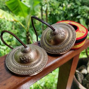 Bronze Tingsha "Sacred Symbols" (Tibetan Bells) (9 cm, 550gr)