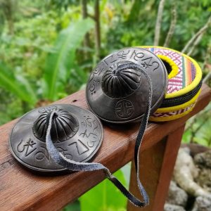 Fullmoon Black Bronze Tingsha (Karatals) (8 cm, 360 gr) (+ case)