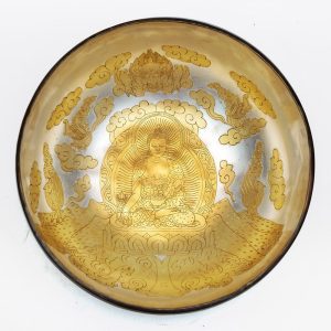 Hammered Gold & Silver Platted Singing Bowl "Golden Medicine Buddha" - D (24 cm, 1.7 kg)