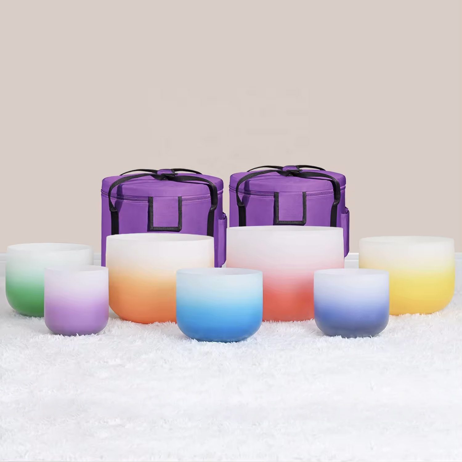 Набор Кварцевых Поющих Чаш Чакра Сет (16-30 см, 13.5 кг) — изображение 2