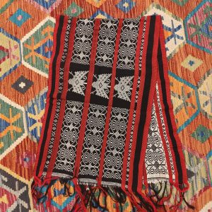 Ceremonial Handmade Cotton Altar Cloth Red Black (145x43cm)