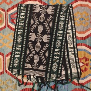 Ceremonial Handmade Cotton Altar Cloth Black Green (122x43cm)