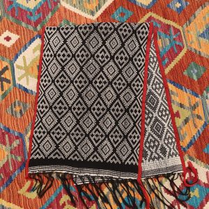 Ceremonial Handmade Cotton Altar Cloth Black White (123x44cm)