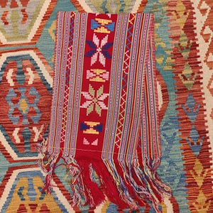 Ceremonial Handmade Cotton Altar Cloth Red (107x35cm)