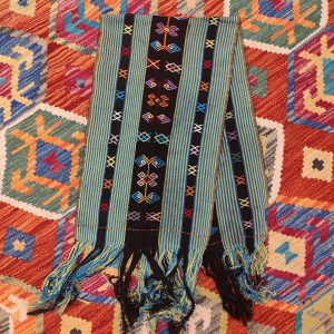 Ceremonial Handmade Cotton Altar Cloth Black Blue (111x30cm)