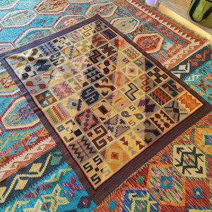 Shamanic Mexican Handmade Wool Blanket Purple (154x115cm)