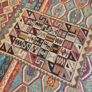 Shamanic Mexican Handmade Wool Blanket Gray (144x115cm)