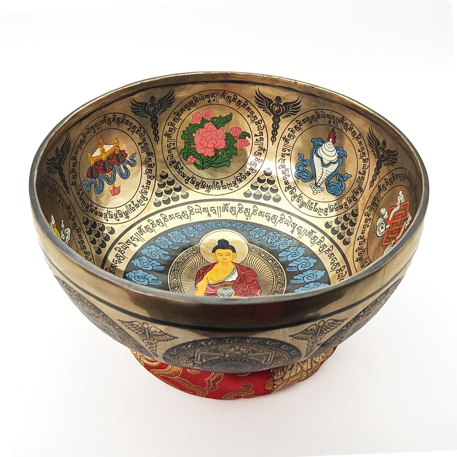 Thangka Hammered Singing Bowl "Shakyamuni Buddha" - C#3 (25 cm, 2 kg) - Image 2