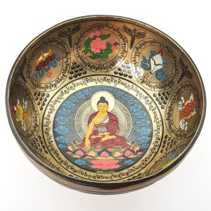 Thangka Hammered Singing Bowl "Shakyamuni Buddha" - C#3 (25 cm, 2 kg)