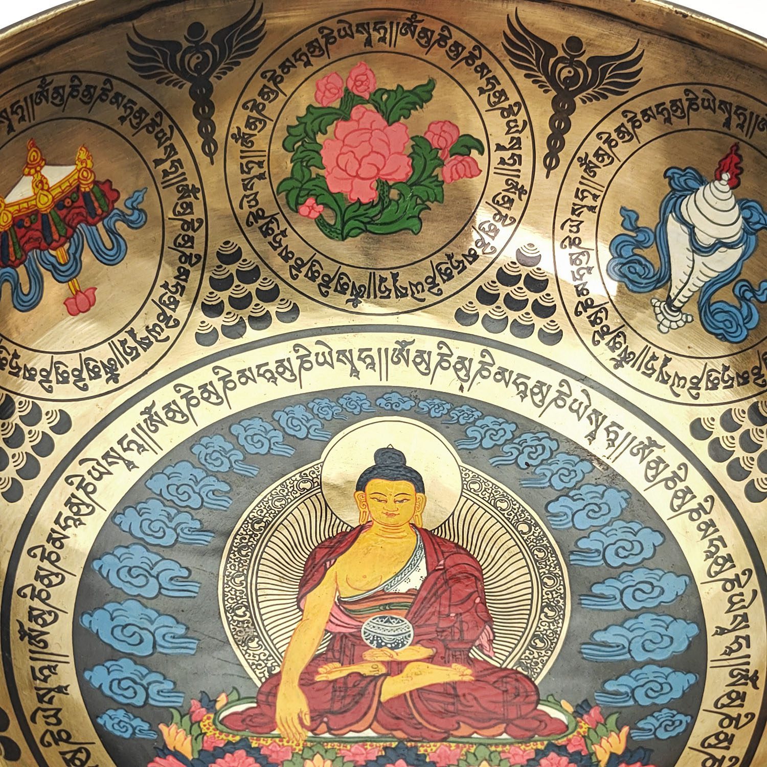 Thangka Hammered Singing Bowl "Shakyamuni Buddha" - C#3 (25 cm, 2 kg) - Image 4