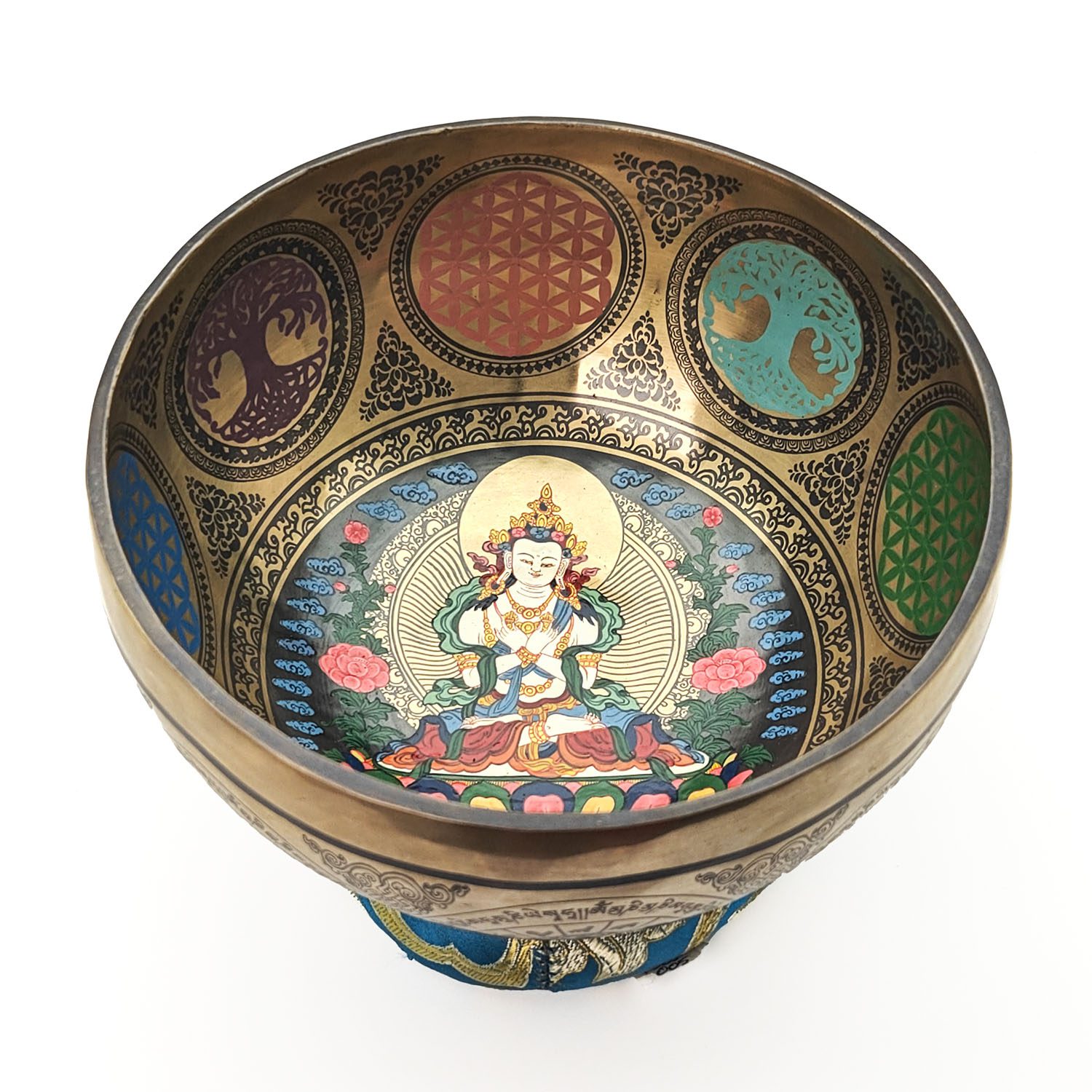 Thangka Hammered Singing Bowl "Vajrasattva" - G3 (19 cm, 1 kg) - Image 3