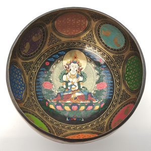 Thangka Hammered Singing Bowl "Vajrasattva" - G3 (19 cm, 1 kg)