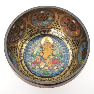 Thangka Hammered Singing Bowl "Dzambhala" - B3 (19 cm, 0.9 kg)
