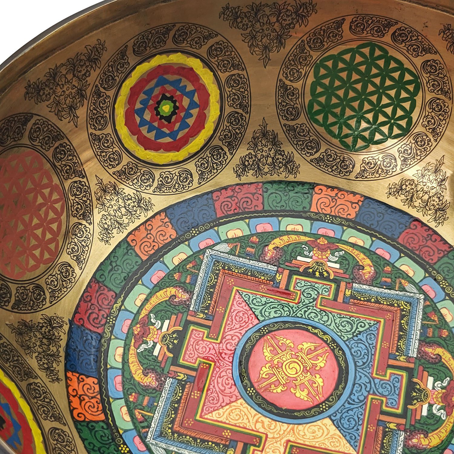 Thangka Mandala Hammered Singing Bowl - C#3 (24 cm, 1.7 kg) - Image 3
