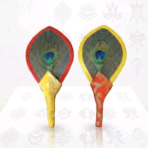 Ritaul Bhutan Smudge Peacock Feather Fan (1 Feather, 21 cm)